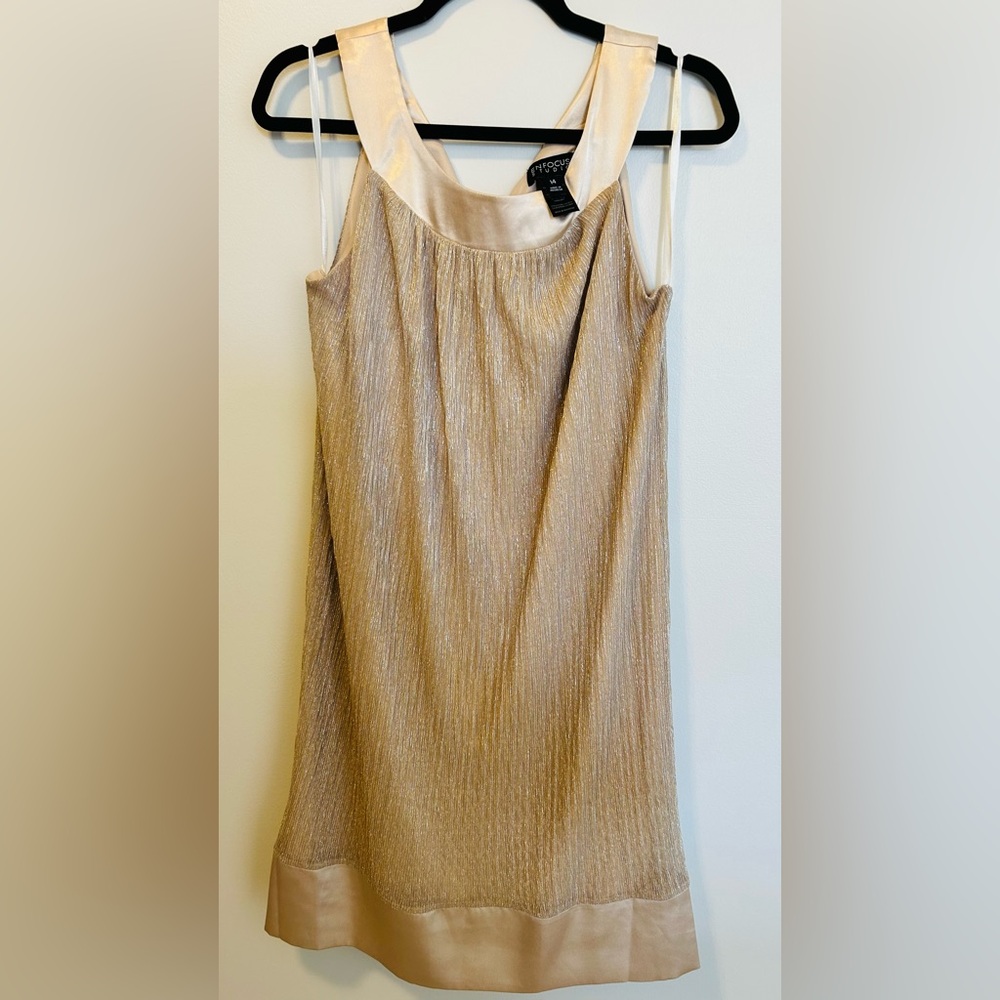 Enfocus studio size 14 Elegant Gold Sleeveless Dress with Bow - Picture 3 of 3